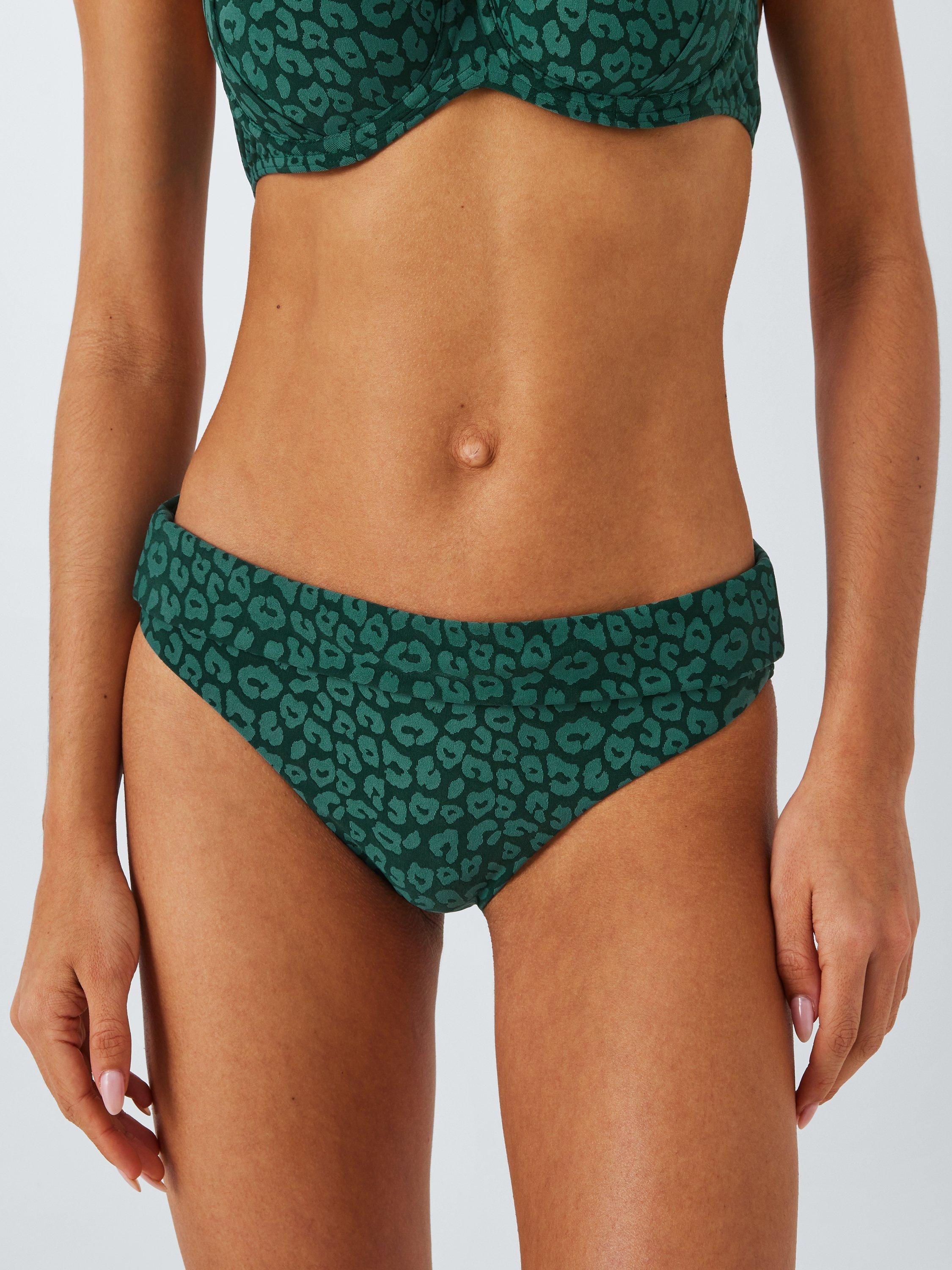 John Lewis Bermuda Slim Fold Bikini Bottoms Dark Green