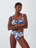 John Lewis Ayanna Leaf Print Bikini Bottom, Light Blue, Light Blue