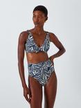 John Lewis Bali Palm High Waist Bikini Bottoms. Navy