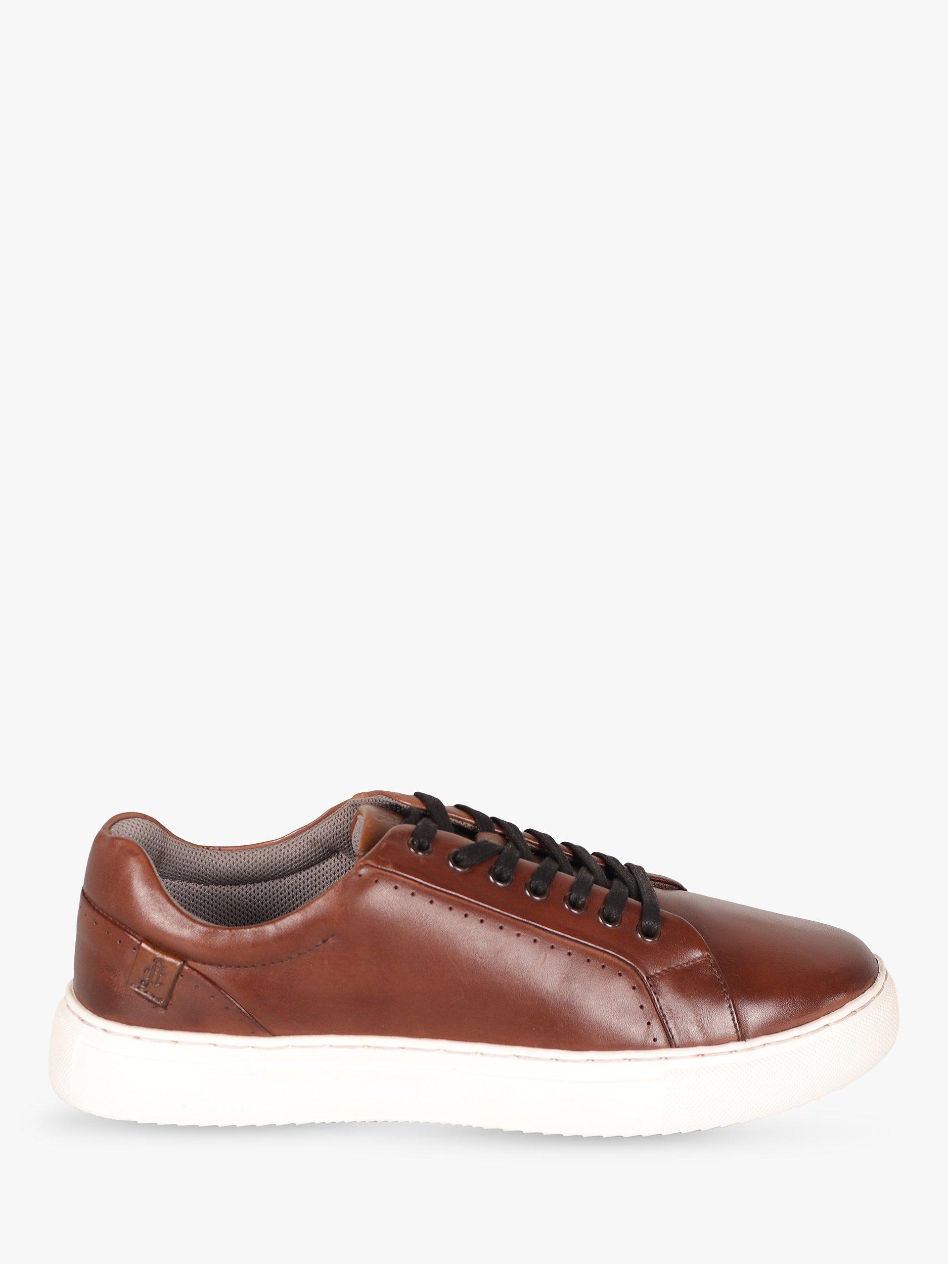 Silver Street London Amen Collection Cavan Leather Trainers, Brown
