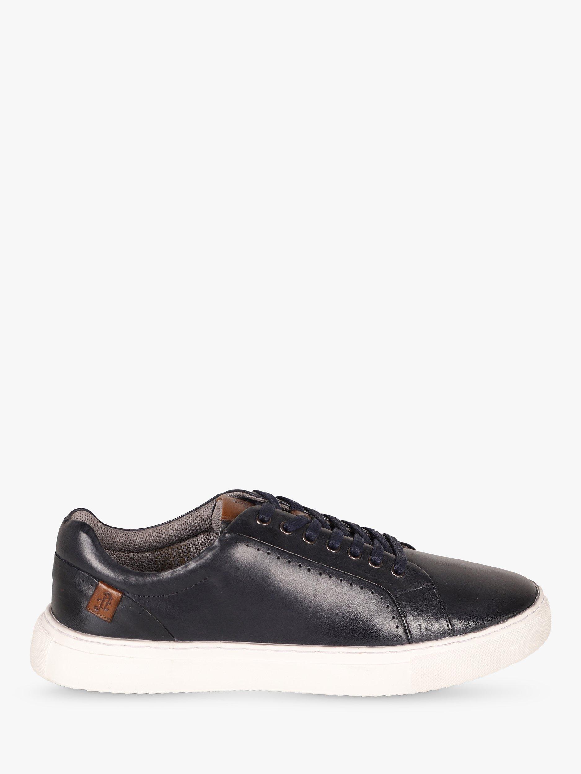 Silver Street London Amen Collection Granard Leather Trainers, Dark Navy