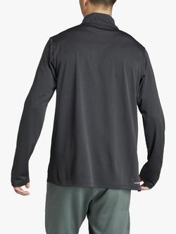 adidas Train Essentials Training 1/4 Zip Long Sleeve Top - view 2, Black
