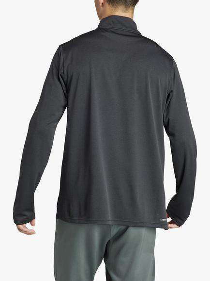 adidas Train Essentials Training 1/4 Zip Long Sleeve Top - view 2, Black