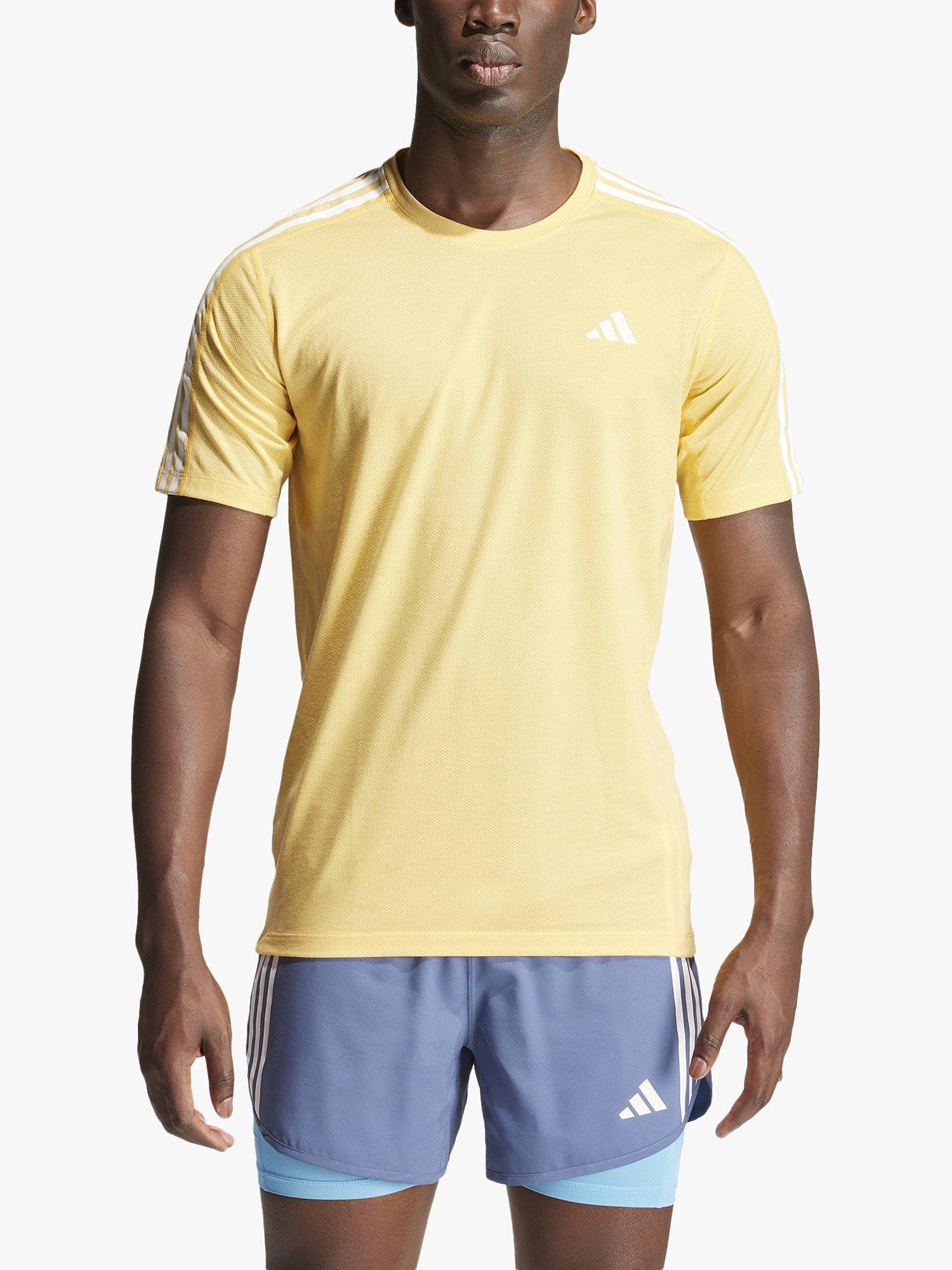 adidas Own the Run 3 Stripes Men's Top, Semi Spark, Semi Spark