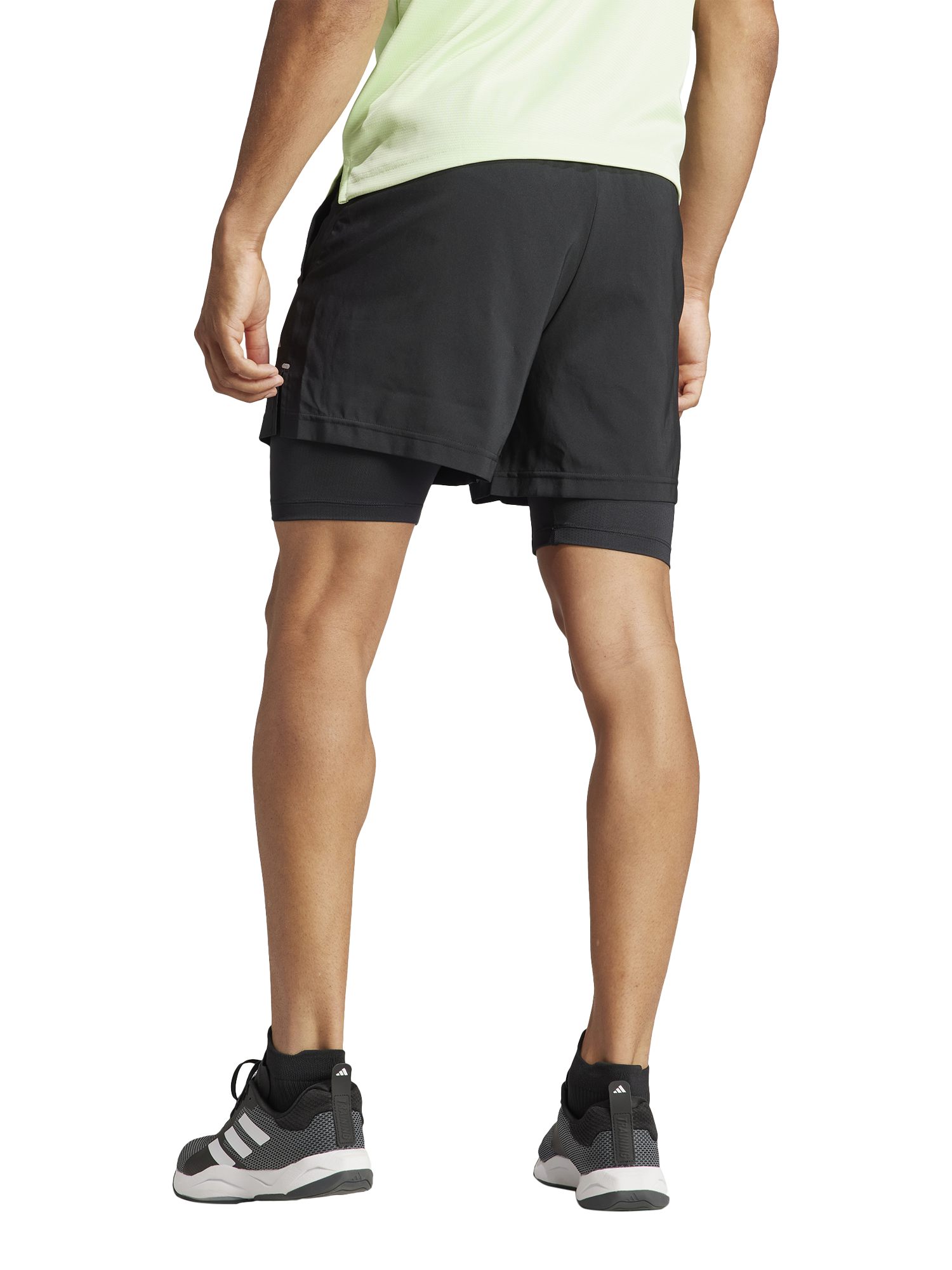 Product image 2 of 6, which shows adidas GYM+ Training 2in1 Shorts, Black, XL