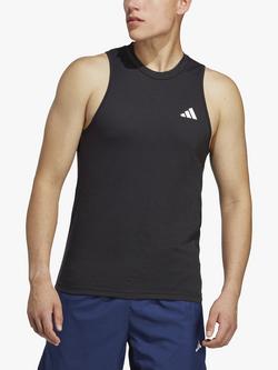 adidas Train Essentials FeelReady Training Vest, Black, Black/White
