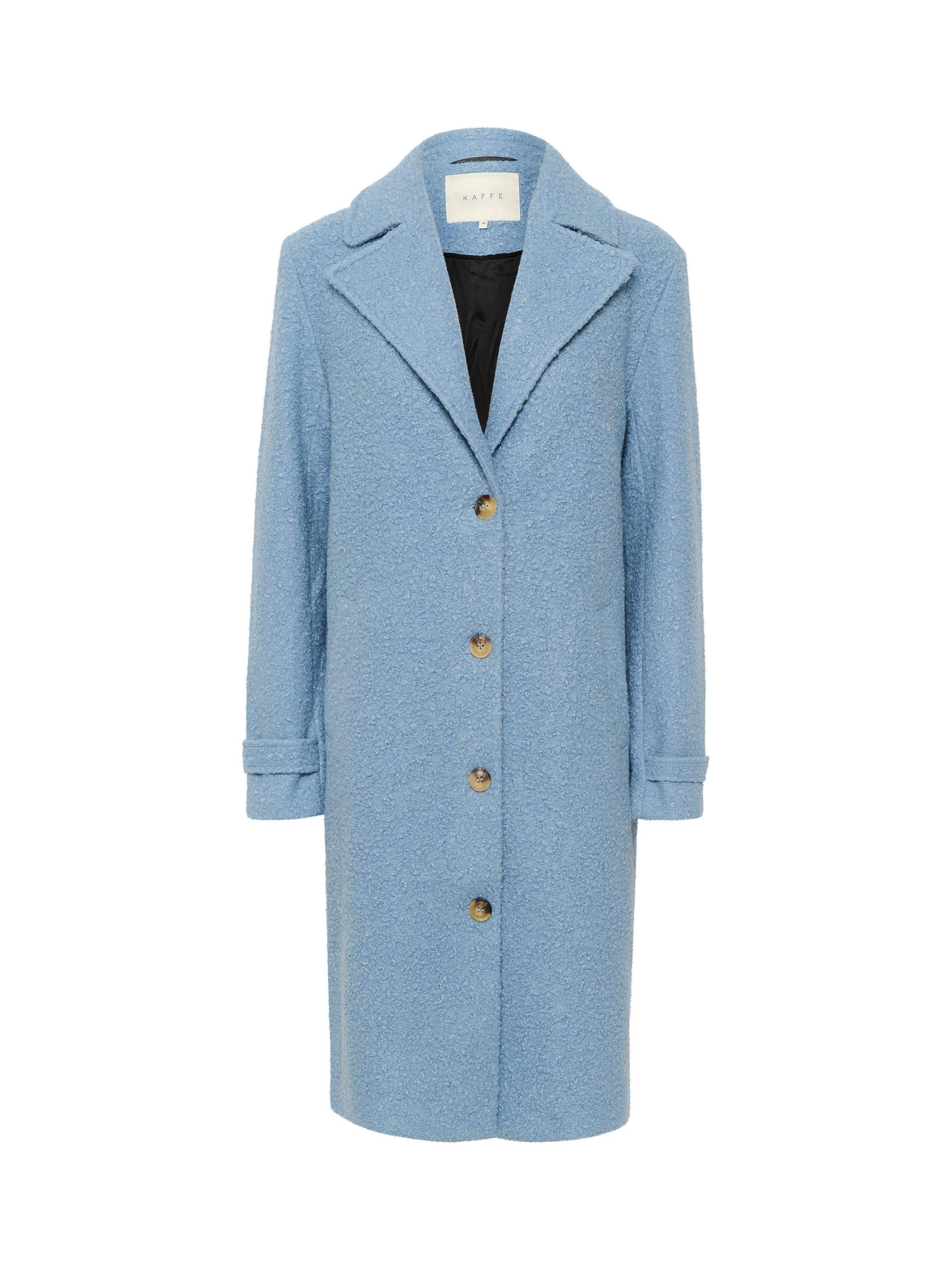 KAFFE Anne Teddy Coat, Faded Denim, 12