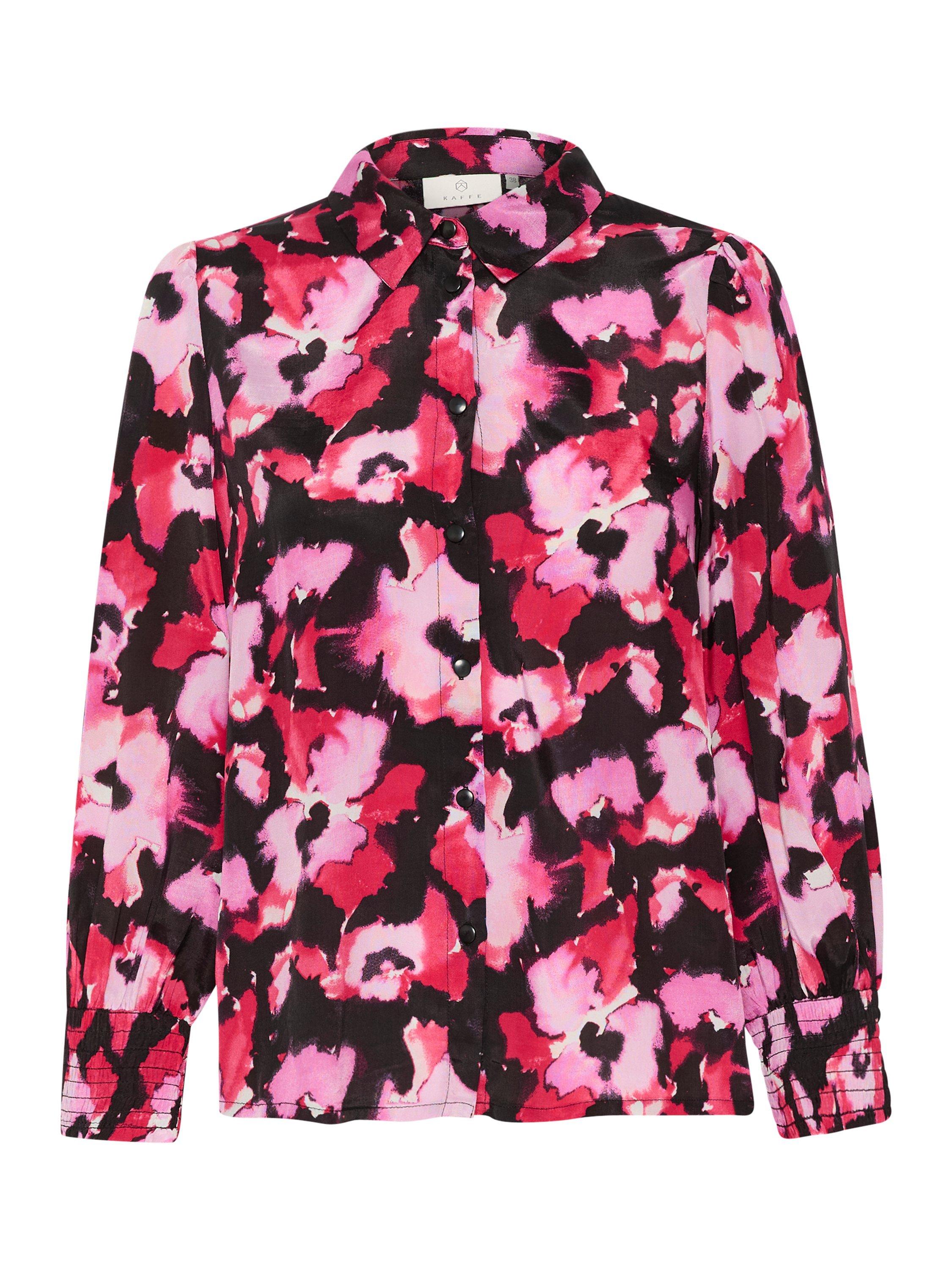 Product image 5 of 6, which shows KAFFE Tanya Print Shirt, Pink Faded Flower, 8