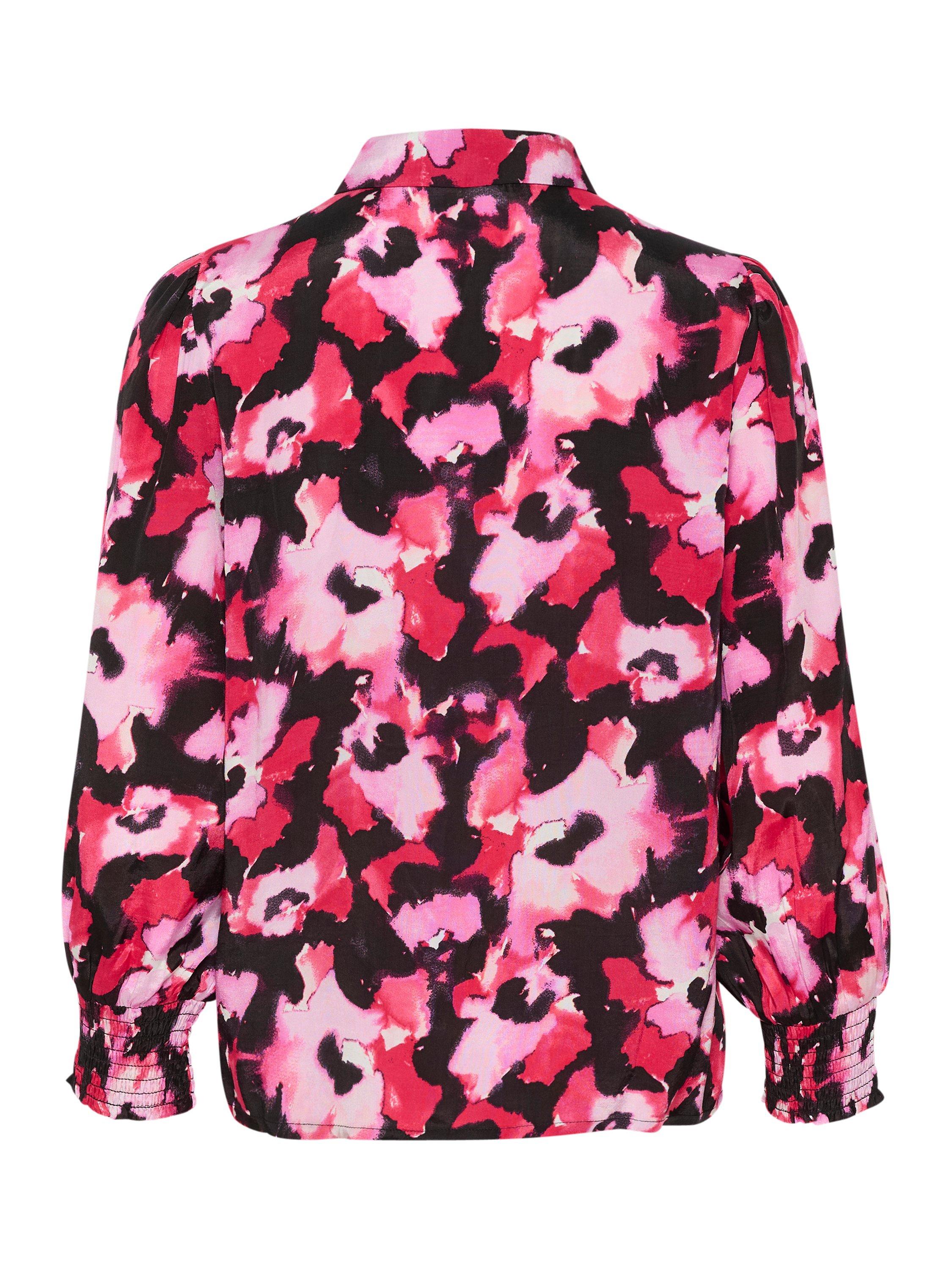 Product image 6 of 6, which shows KAFFE Tanya Print Shirt, Pink Faded Flower, 8