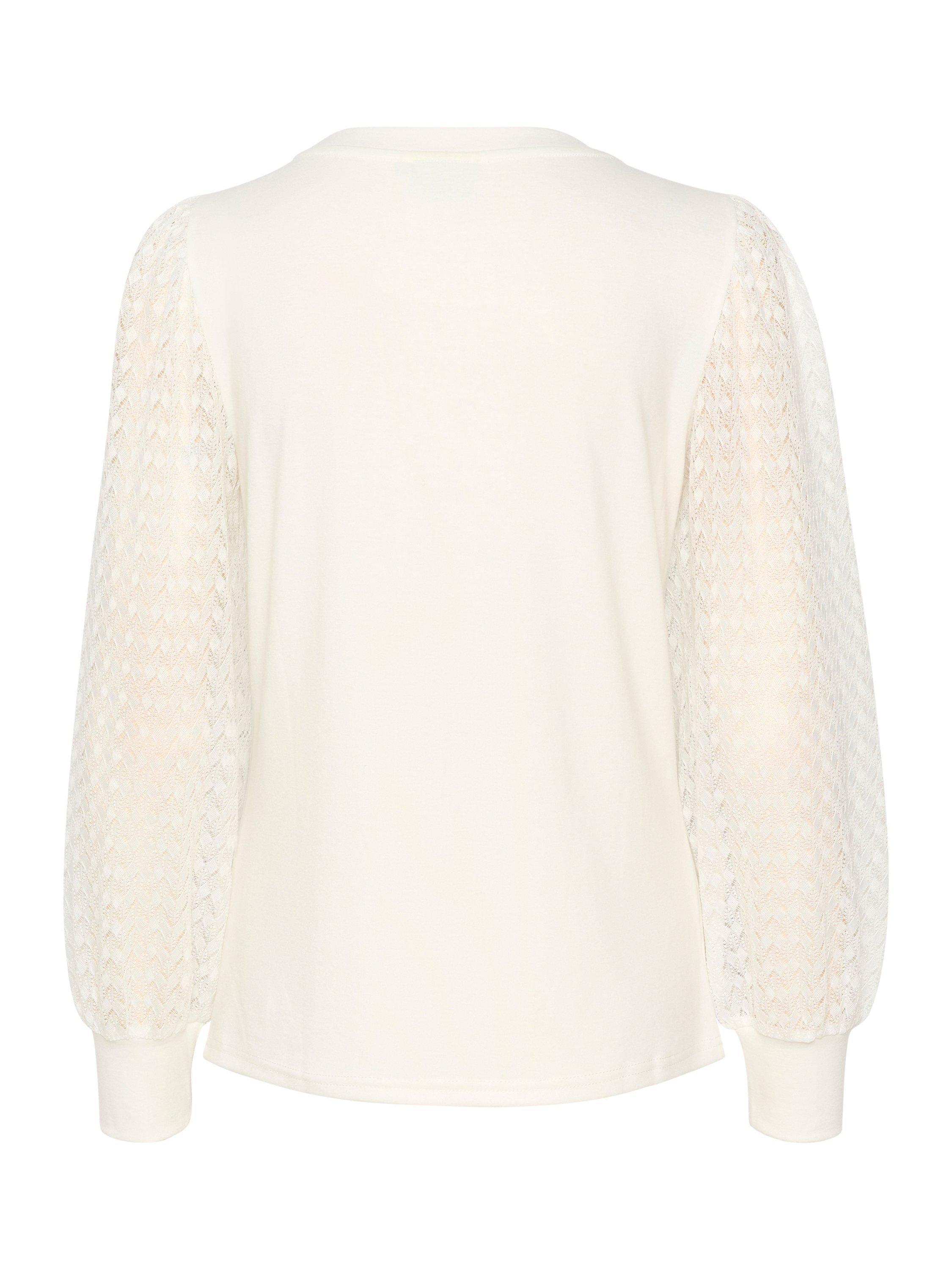 KAFFE Serena Jersey Blouse, Chalk, XXL