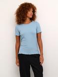 KAFFE Drew Short Sleeve Rib Knit T-Shirt