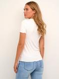 KAFFE Drew Short Sleeve Rib Knit T-Shirt, Chalk