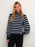 KAFFE Mala Balloon Sleeve Striped Jumper