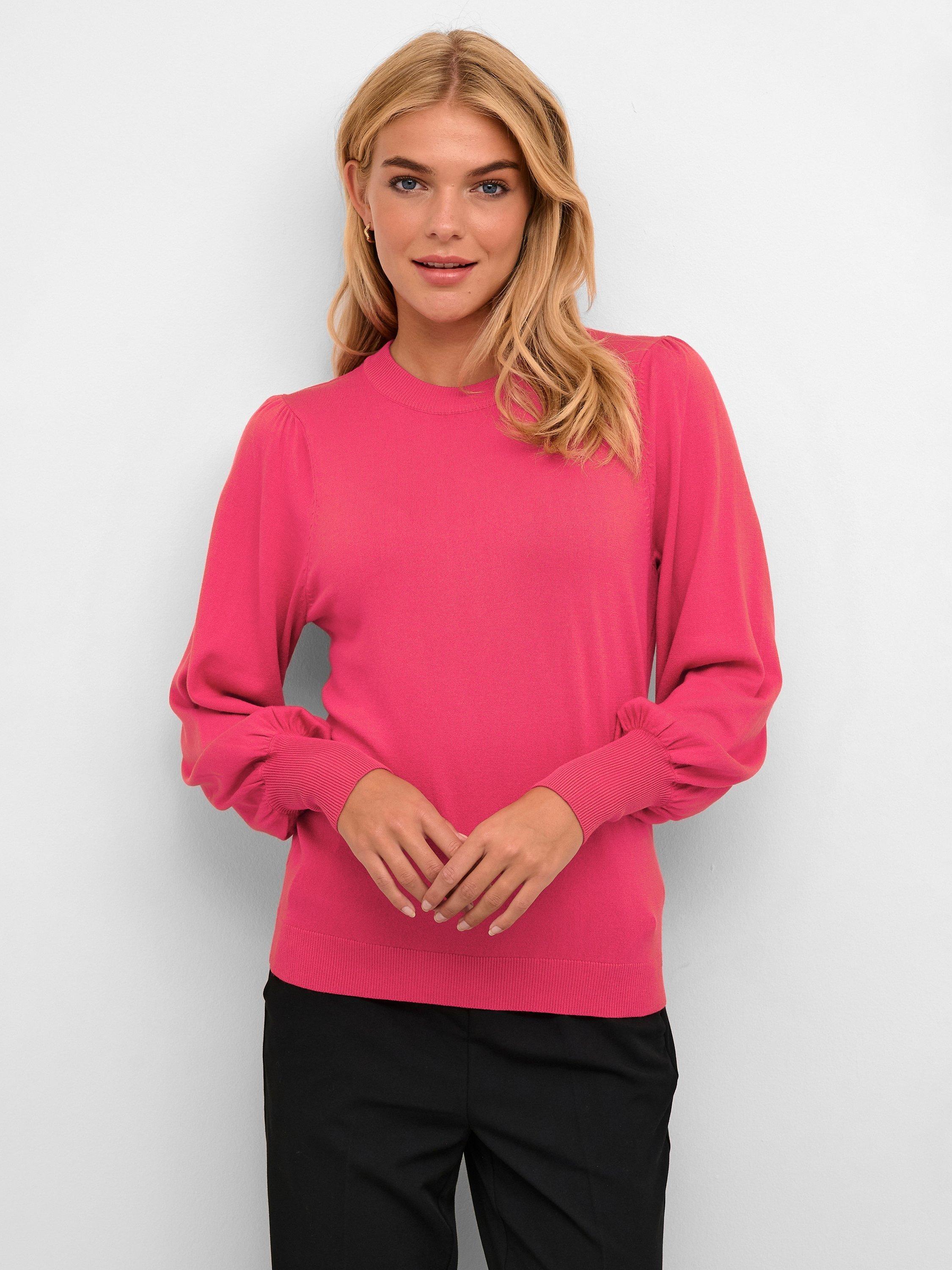 Product image 1 of 6, which shows KAFFE Lizza V-Neck Jumper, Virtual Pink, XS