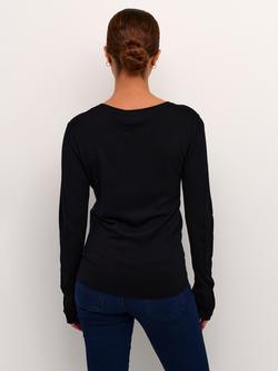 KAFFE Lizza V-Neck Jumper - view 2, Black Deep
