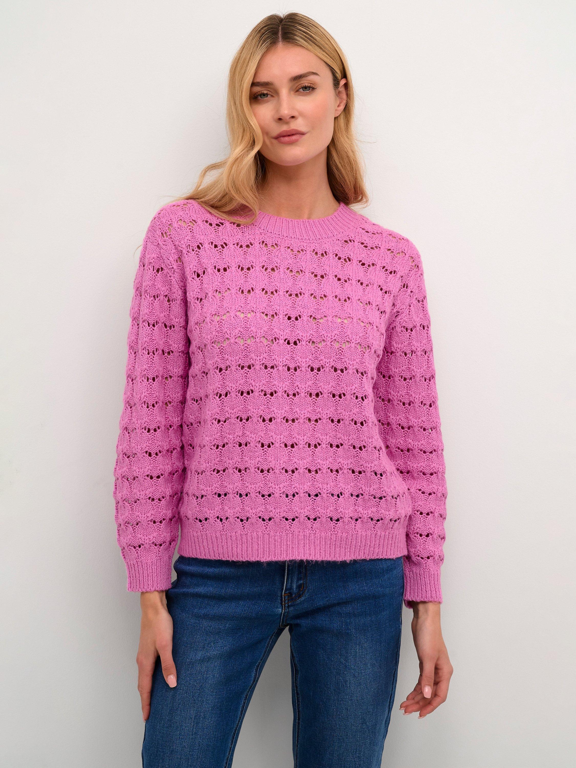 KAFFE Elena Cotton Blend Knit Jumper, Cyclamen