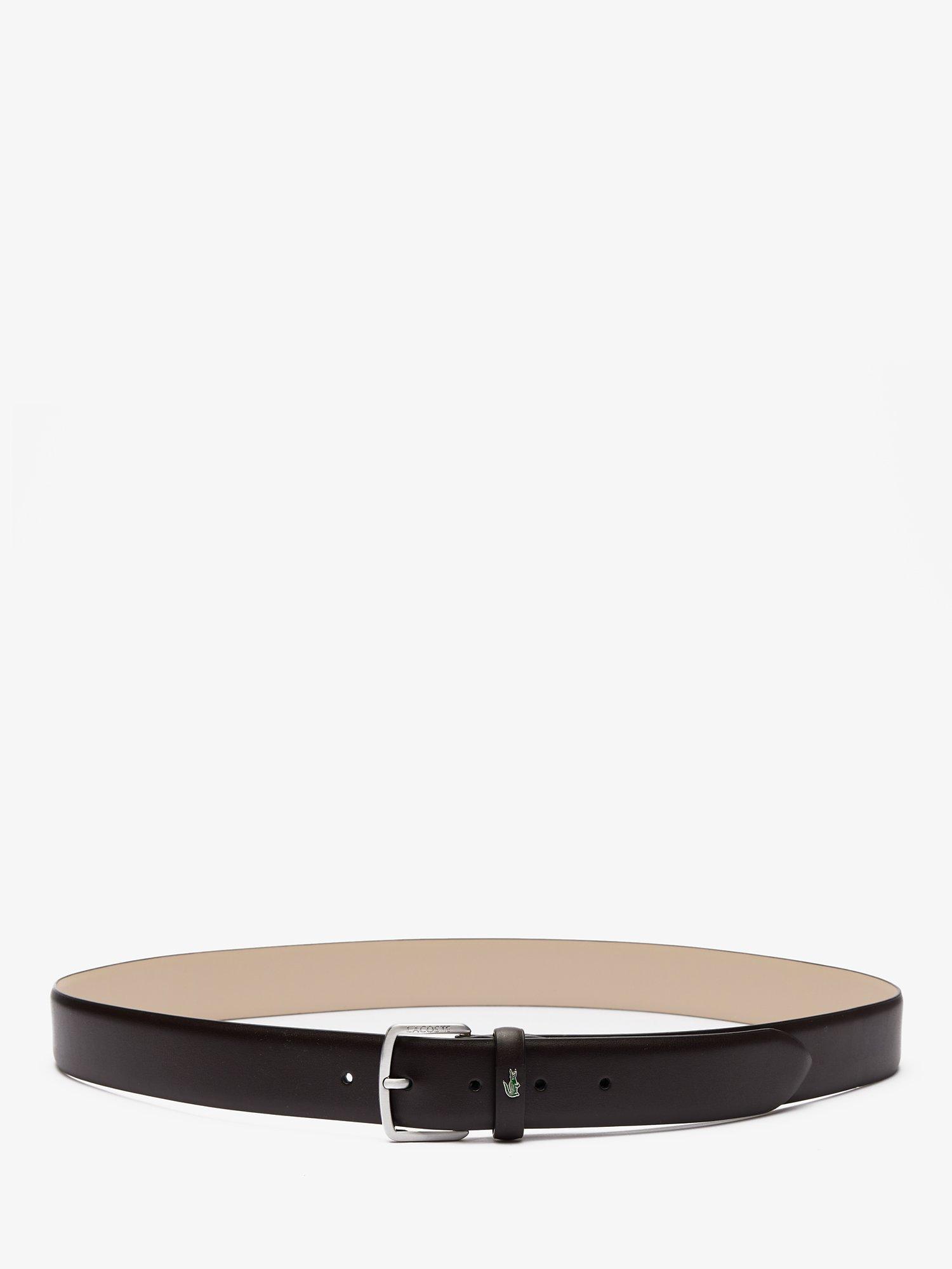 Lacoste Smooth Leather Crocodile Accent Belt