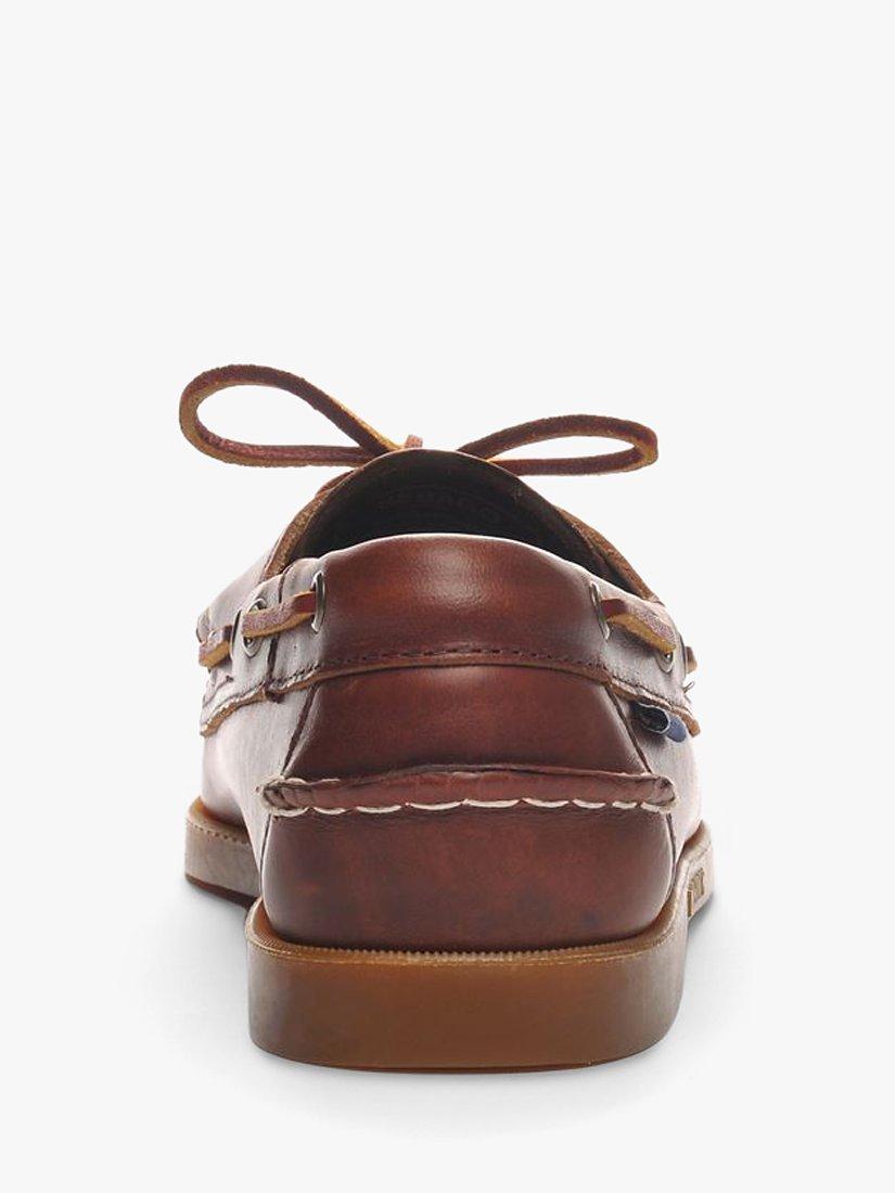 Product image 2 of 5, which shows Sebago Docksides Leather Boat Shoes, Brown/Honey, 7