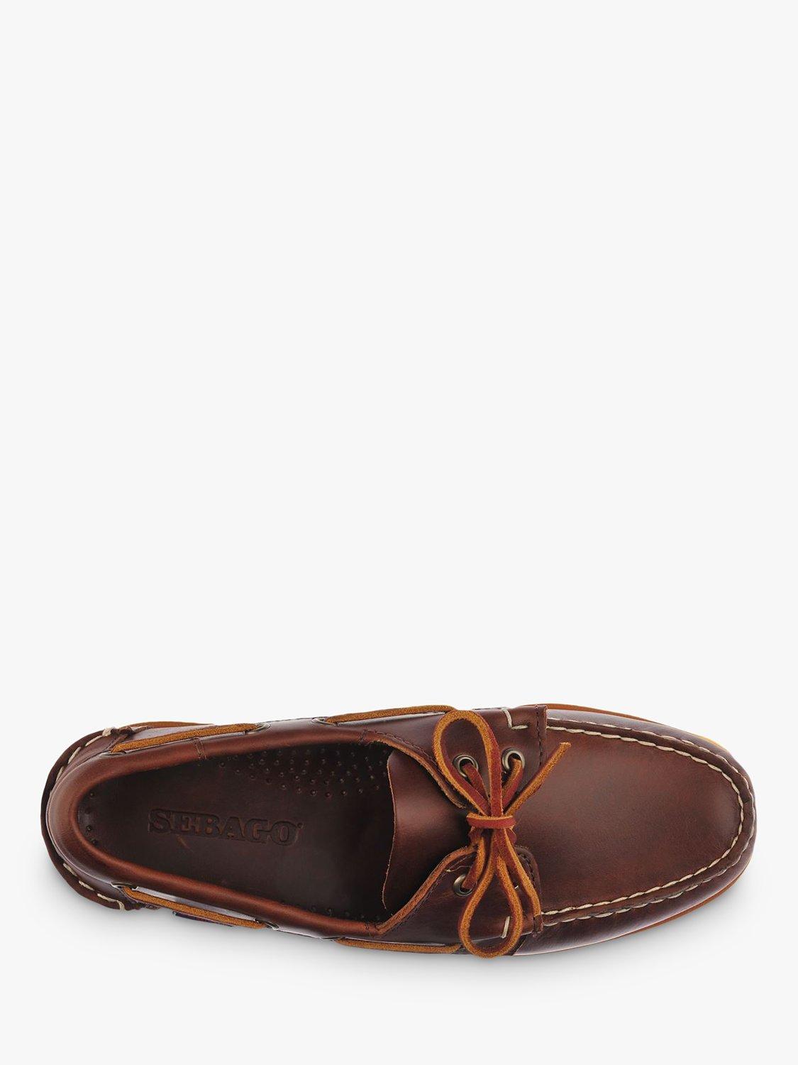Product image 5 of 5, which shows Sebago Docksides Leather Boat Shoes, Brown/Honey, 7