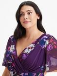 Scarlett & Jo Isabelle Angel Sleeve Maxi Dress, Purple/Multi