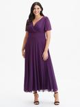 Scarlett & Jo Isabelle V-Neck Maxi Dress, Solid Purple