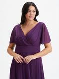 Scarlett & Jo Isabelle V-Neck Maxi Dress, Solid Purple