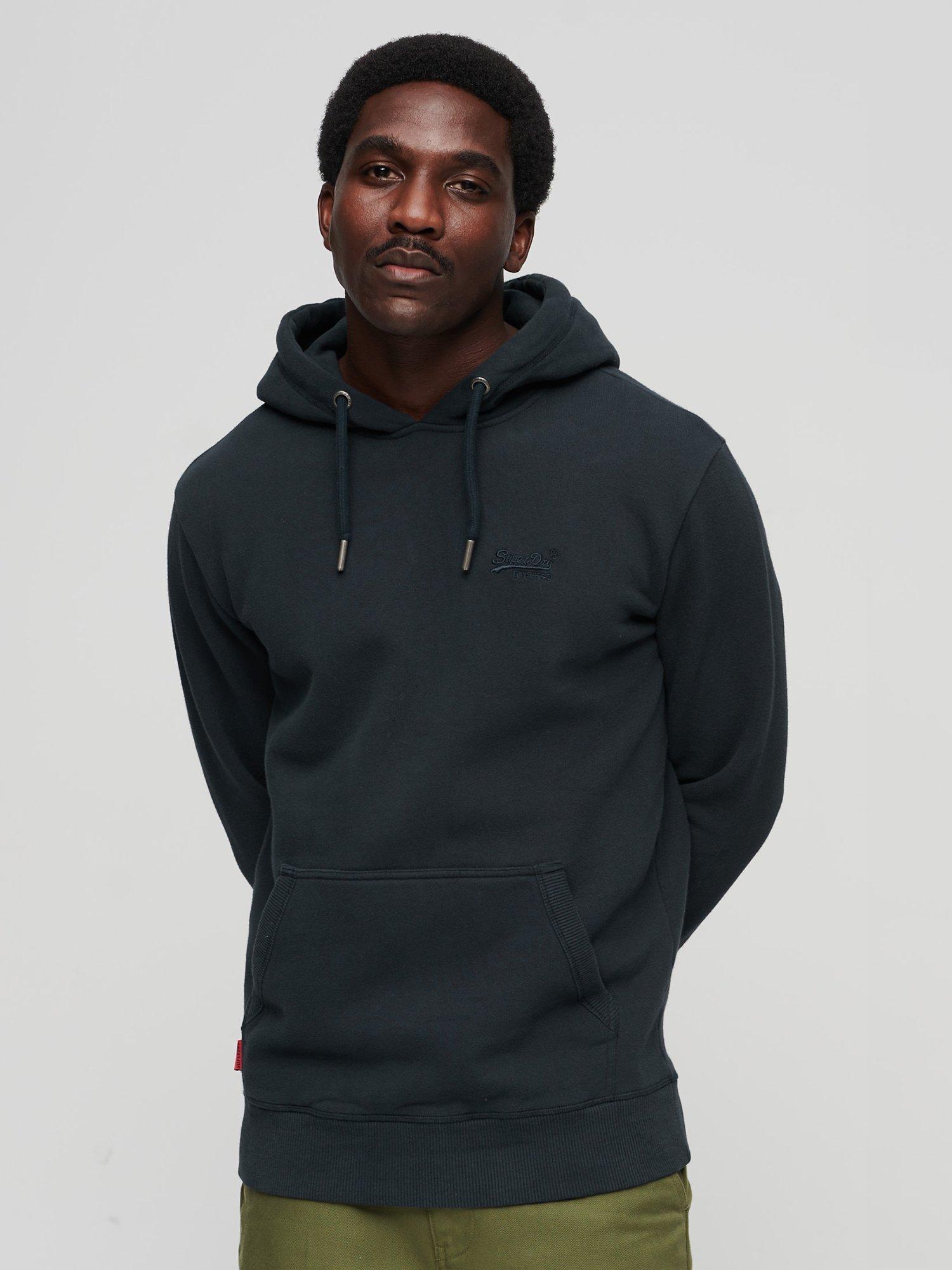 Superdry Essential Overhead Logo Hoodie, Eclipse Navy, S