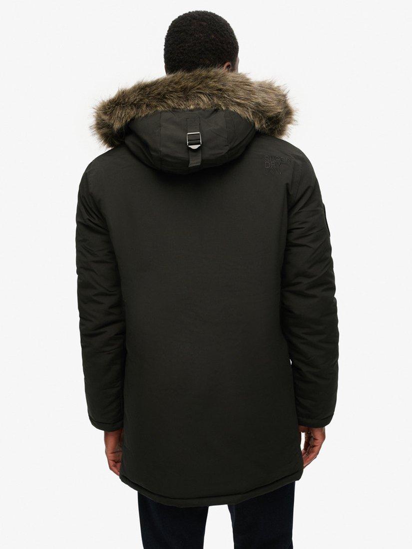 Product image 2 of 8, which shows Superdry Everest Faux Fur Hooded Parka Coat, Black, M