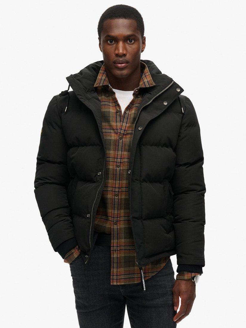 Superdry Everest Hooded Puffer Jacket Black