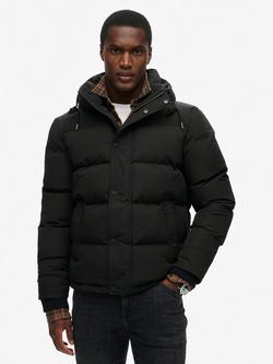 Superdry Everest Hooded Puffer Jacket, Black - view 2, Black