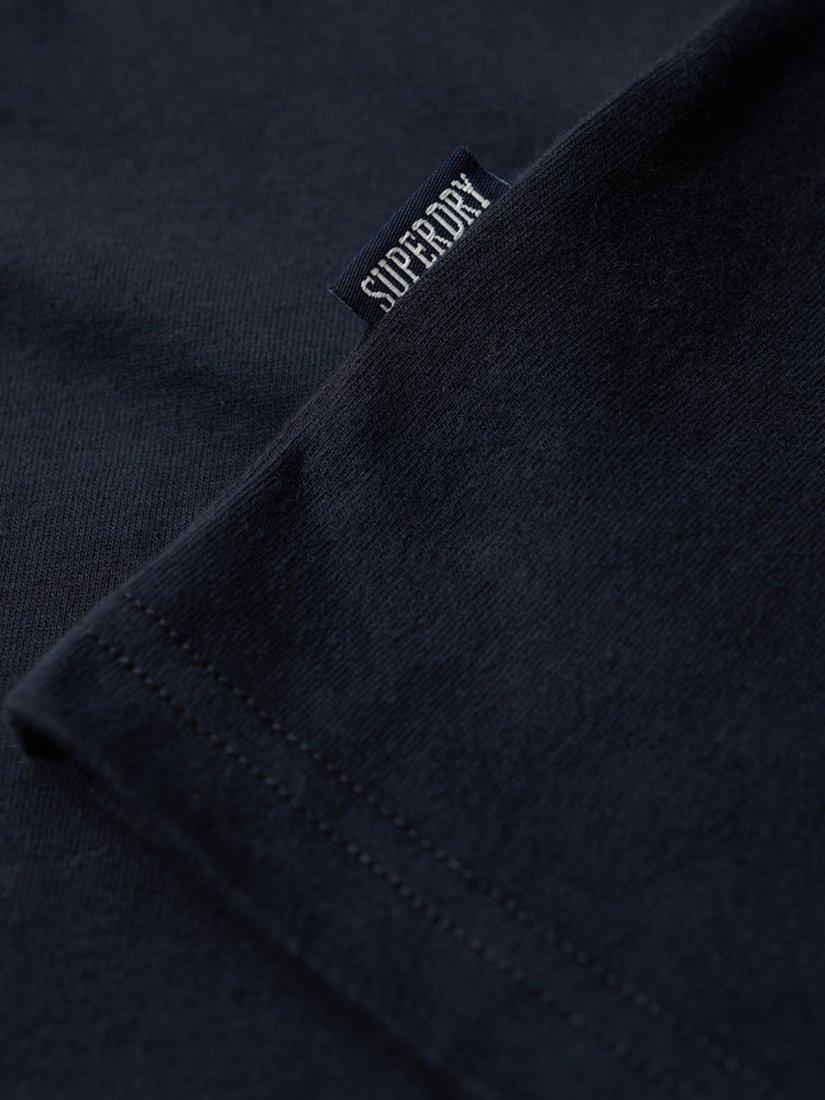 Product image 4 of 6, which shows Superdry Organic Cotton Embroidered Logo V-Neck T-Shirt, Navy, XXXL