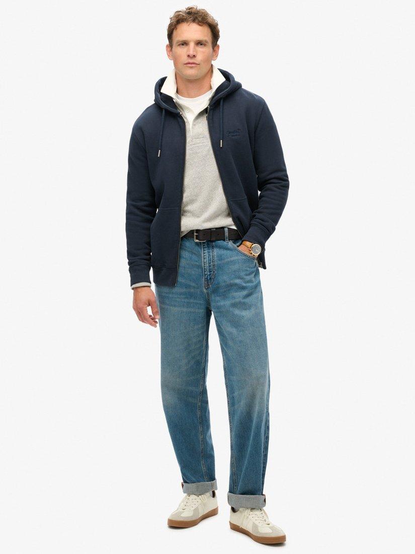 Product image 3 of 6, which shows Superdry  Essential Logo Zip Hoodie, Eclipse Navy, S