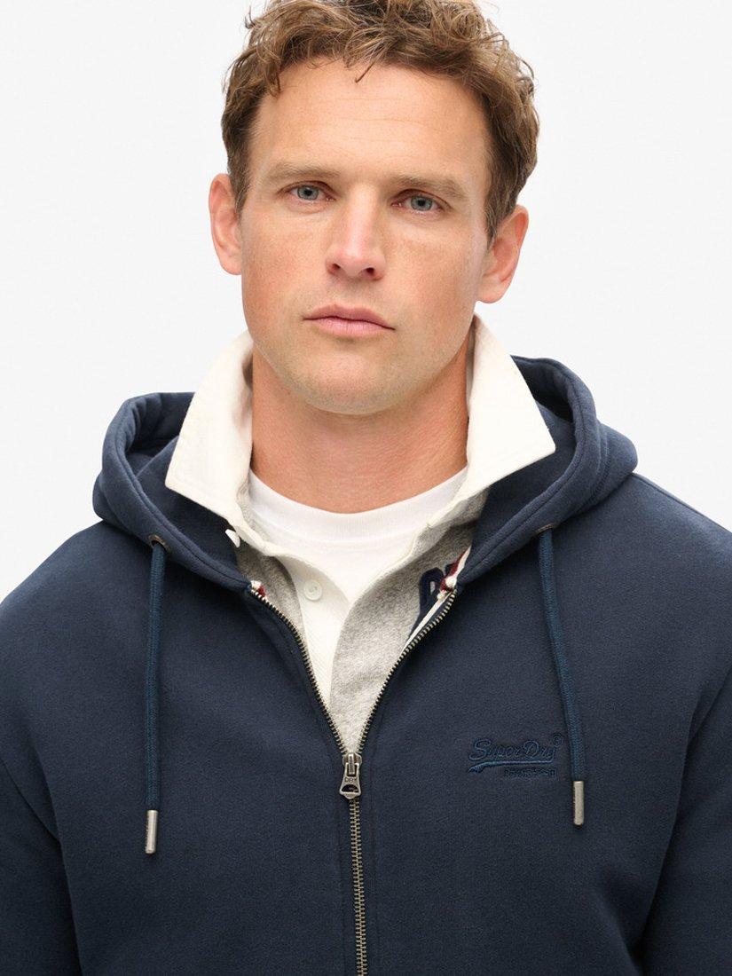 Product image 5 of 6, which shows Superdry  Essential Logo Zip Hoodie, Eclipse Navy, S