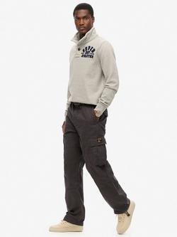 Superdry Cotton Cargo Trousers, Black - view 2, Washed Black