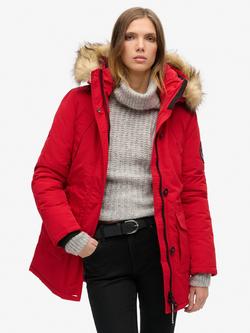 Superdry Everest Parka Coat, Deep Red