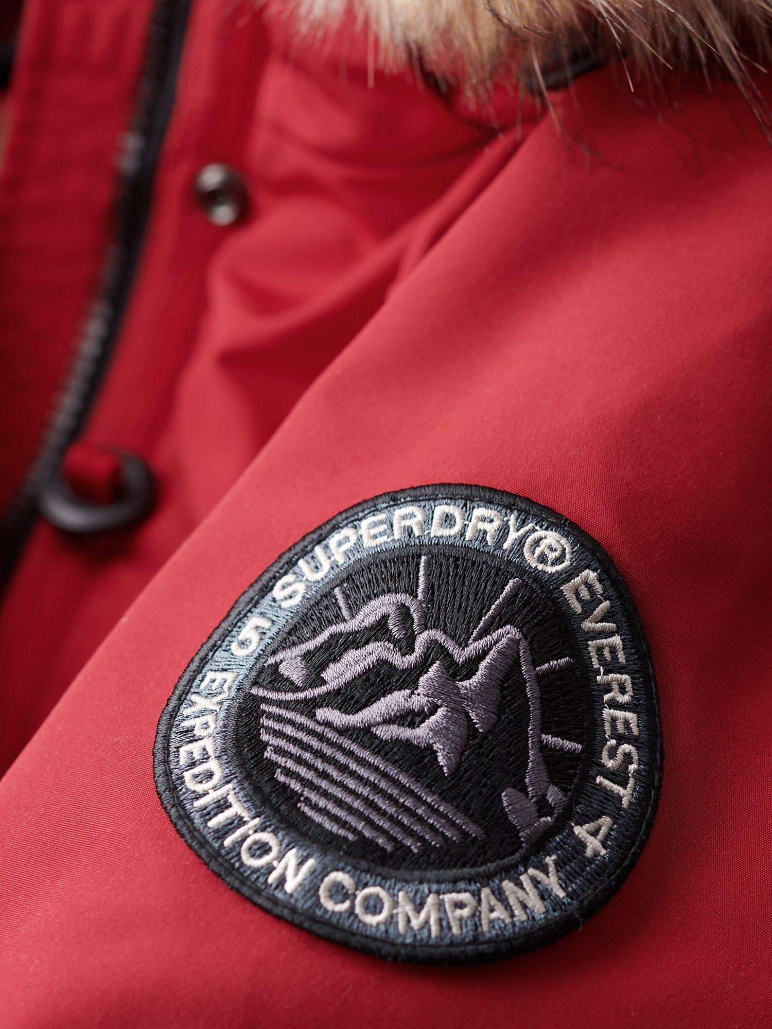 Product image 3 of 6, which shows Superdry Everest Parka Coat, Deep Red, 6