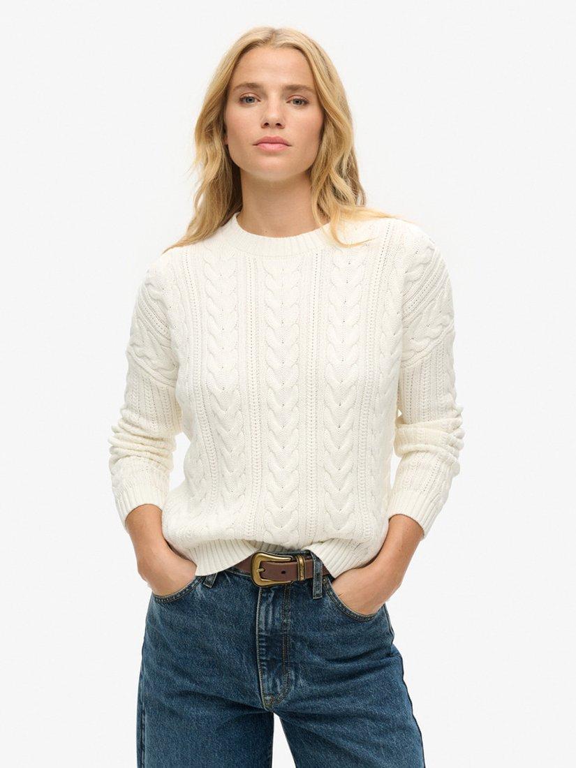 Superdry Dropped Shoulder Cable Crew Jumper