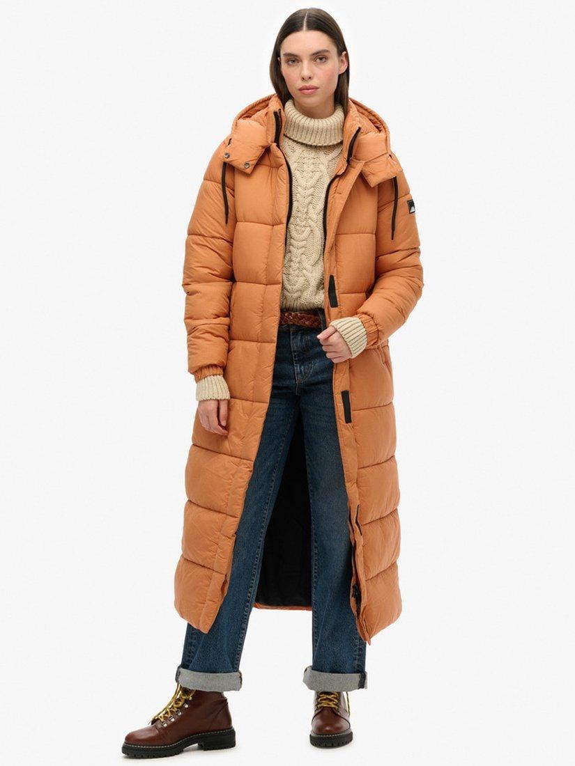 Superdry Ripstop Longline Padded Coat, Caramel