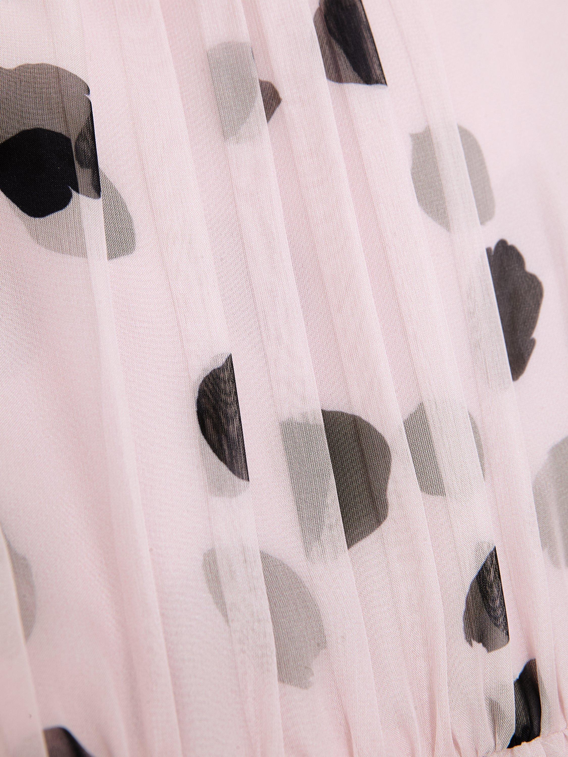 Product image 6 of 9, which shows Phase Eight Naomi Spot Chiffon Dress, Multi, 12