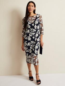 Phase Eight Irina Floral Mesh Dress, Multi, Multi