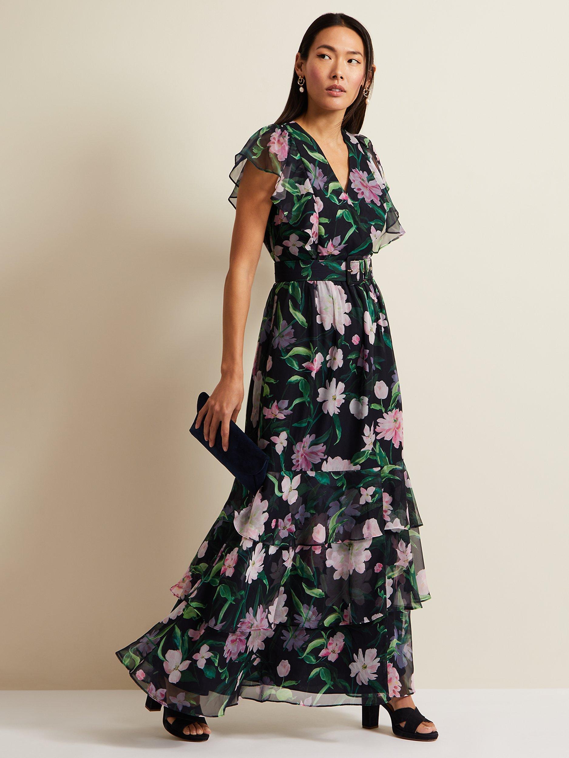 Phase Eight Leonie Tiered Floral Maxi Dress Multi