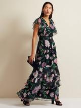 Phase Eight Lesley Floral Ruffle Maxi Dress, Multi