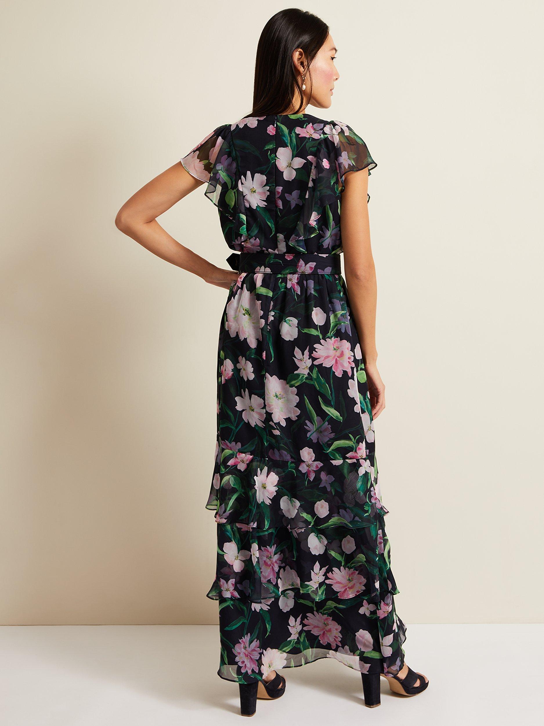 Phase Eight Leonie Tiered Floral Maxi Dress, Multi, 6