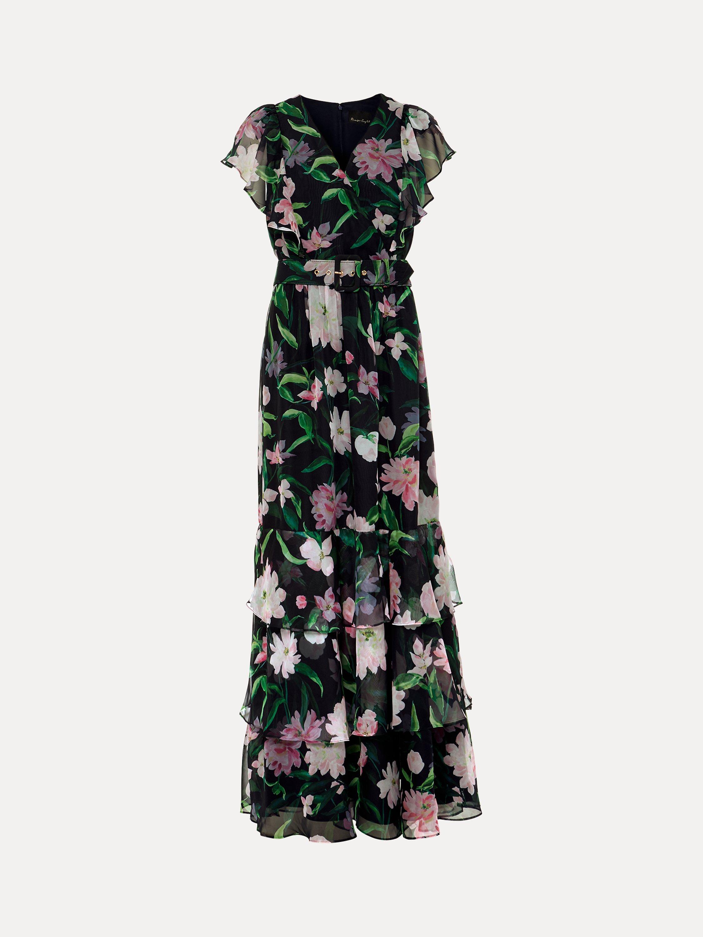 Phase Eight Leonie Tiered Floral Maxi Dress, Multi, 6