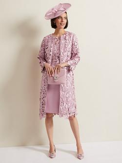 Phase Eight Tallula Lace Coat, Pink, Pink