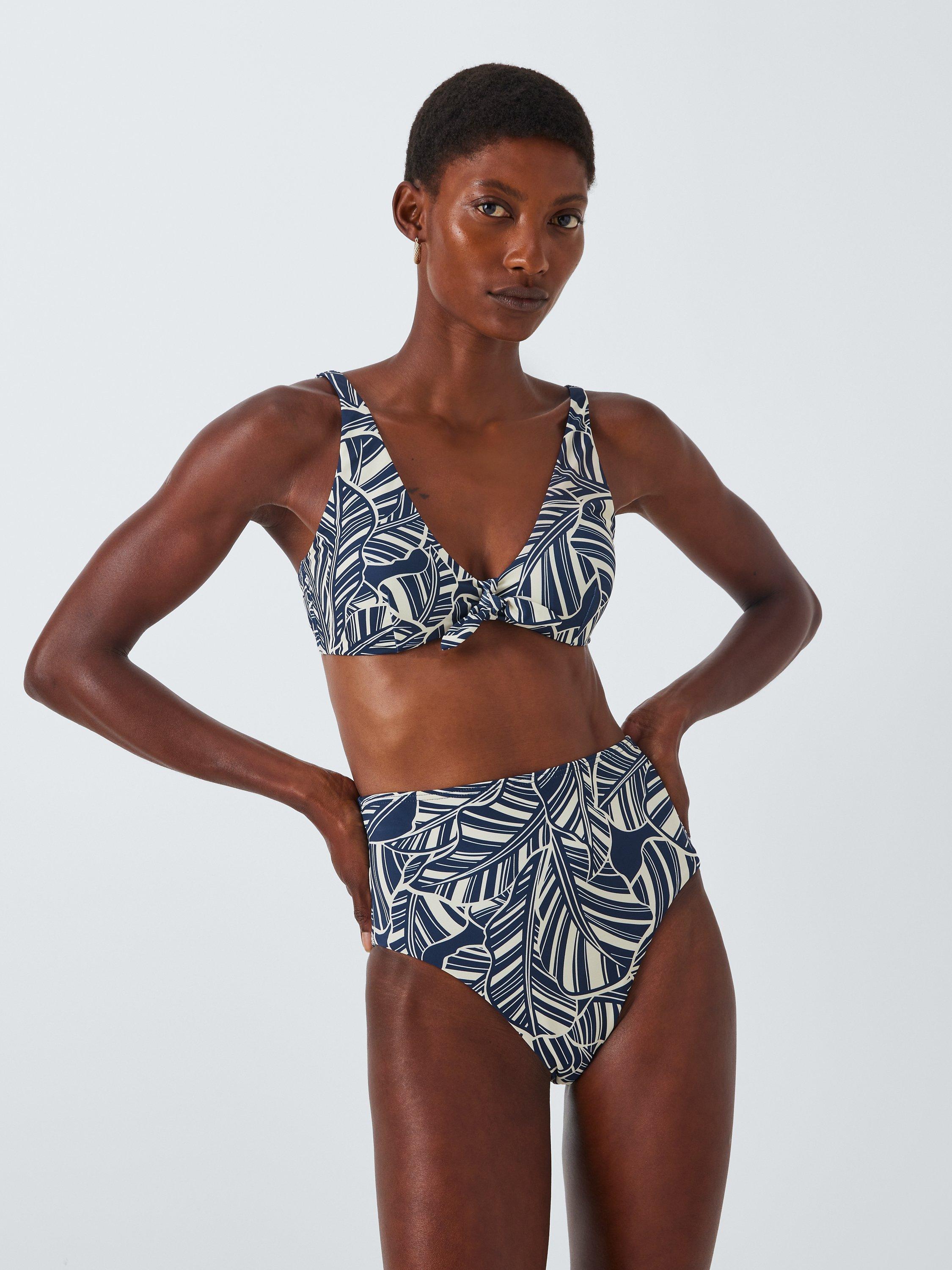 John Lewis Bali Palm Knot Bikini Top, Navy, 8