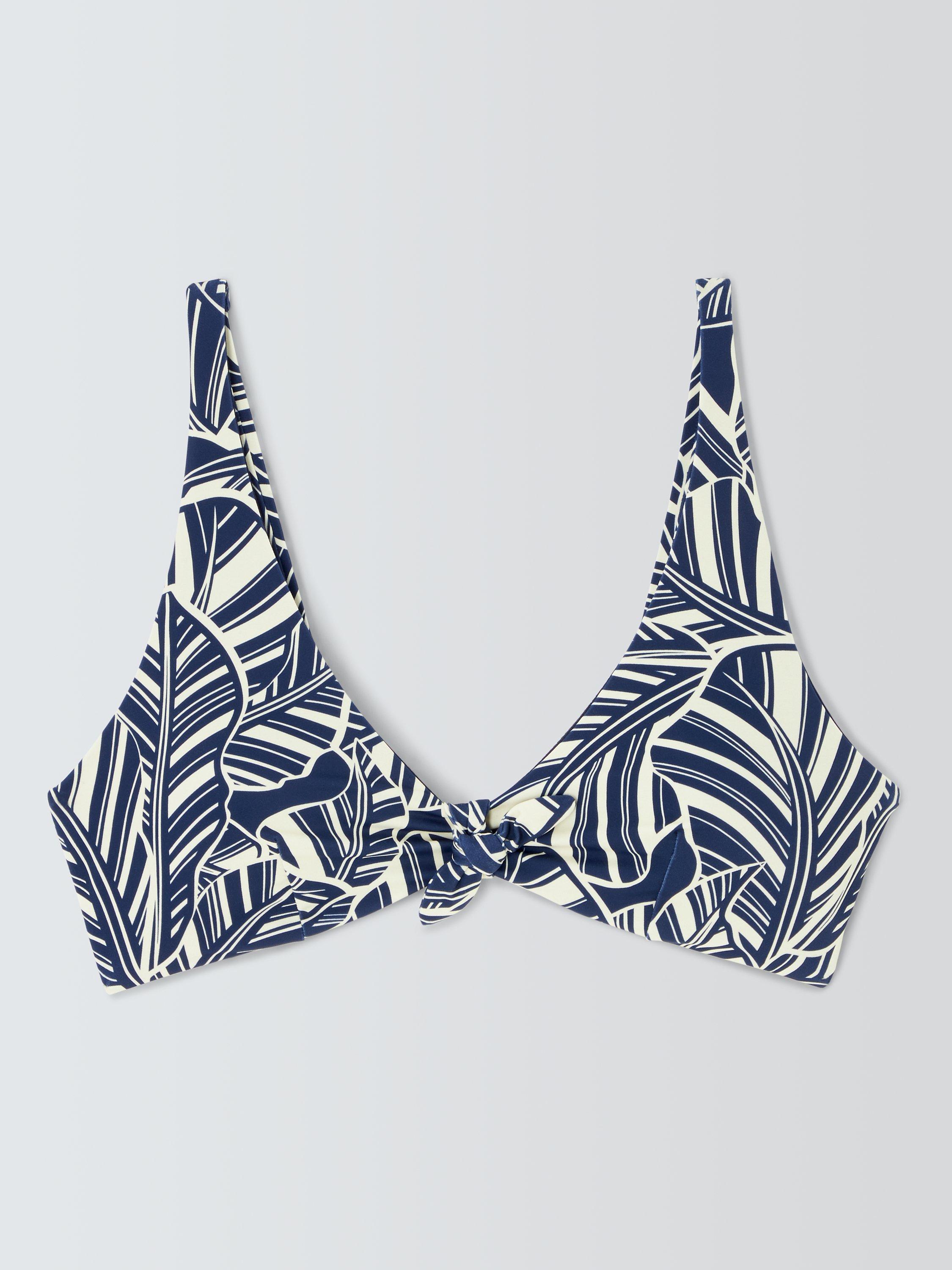 John Lewis Bali Palm Knot Bikini Top, Navy, 8