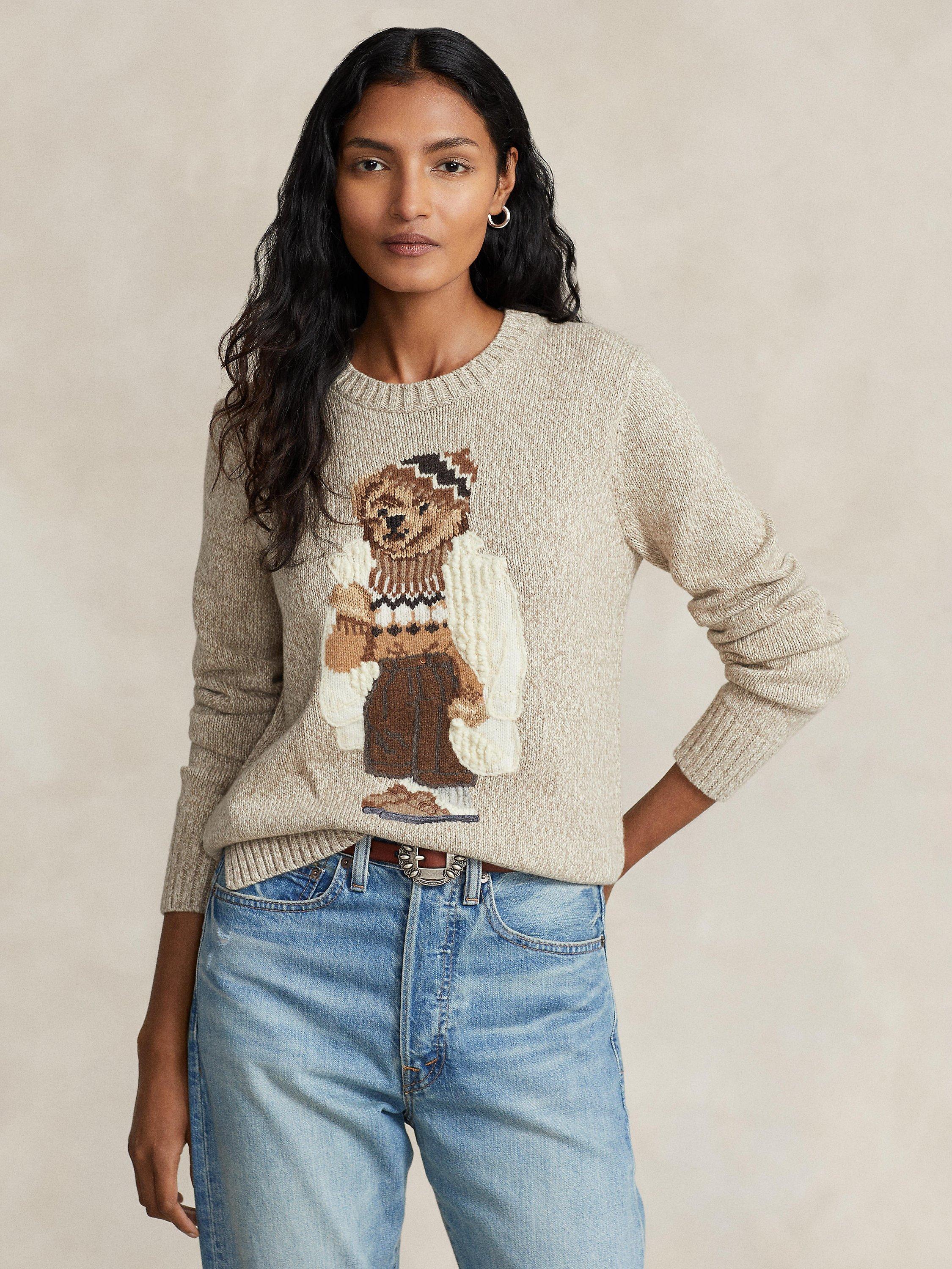 Polo Ralph Lauren Polo Bear Jumper, Natural Beige/Multi