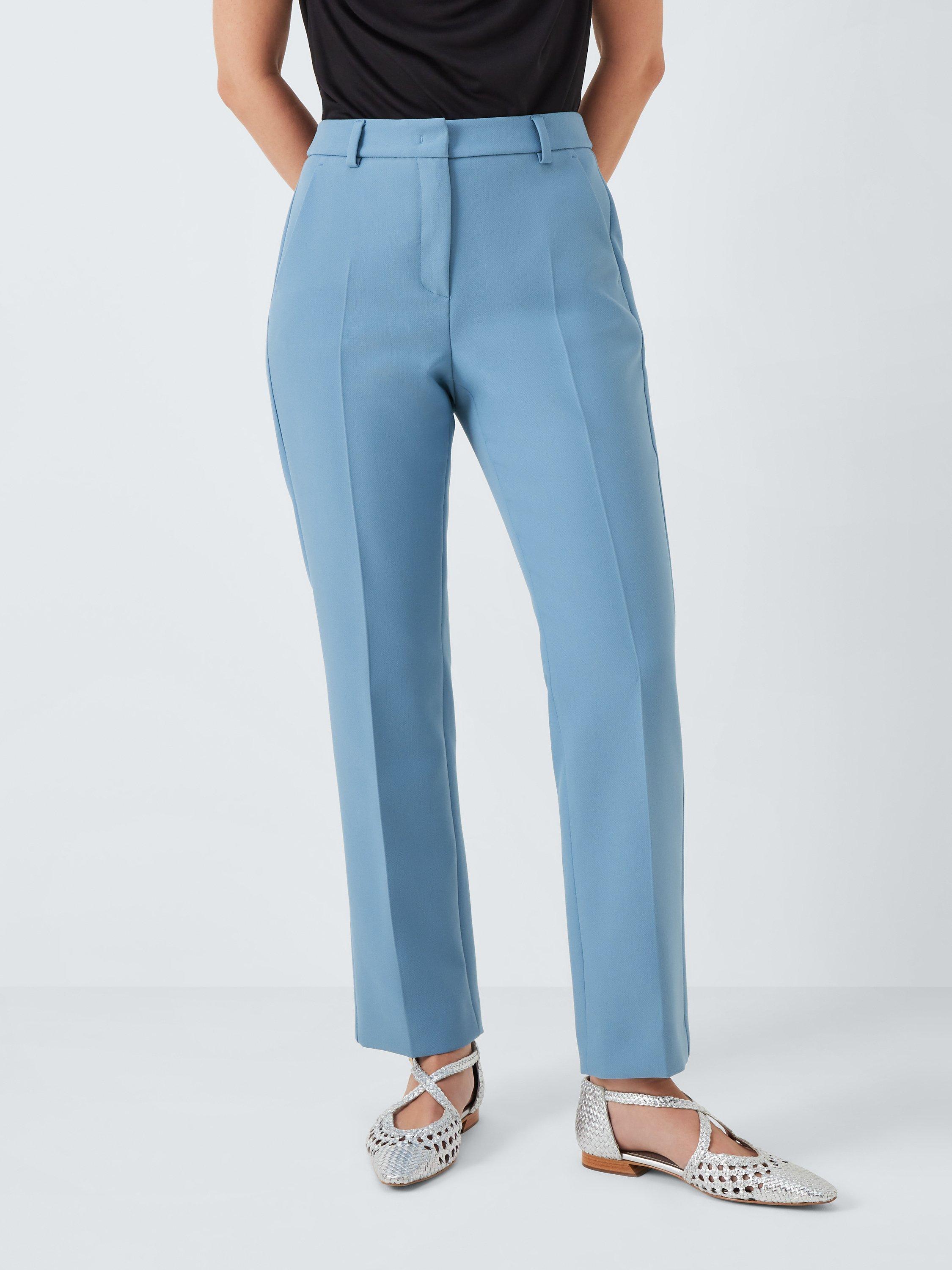 Weekend MaxMara Rana Straight Leg Stretch Trousers, Light Blue