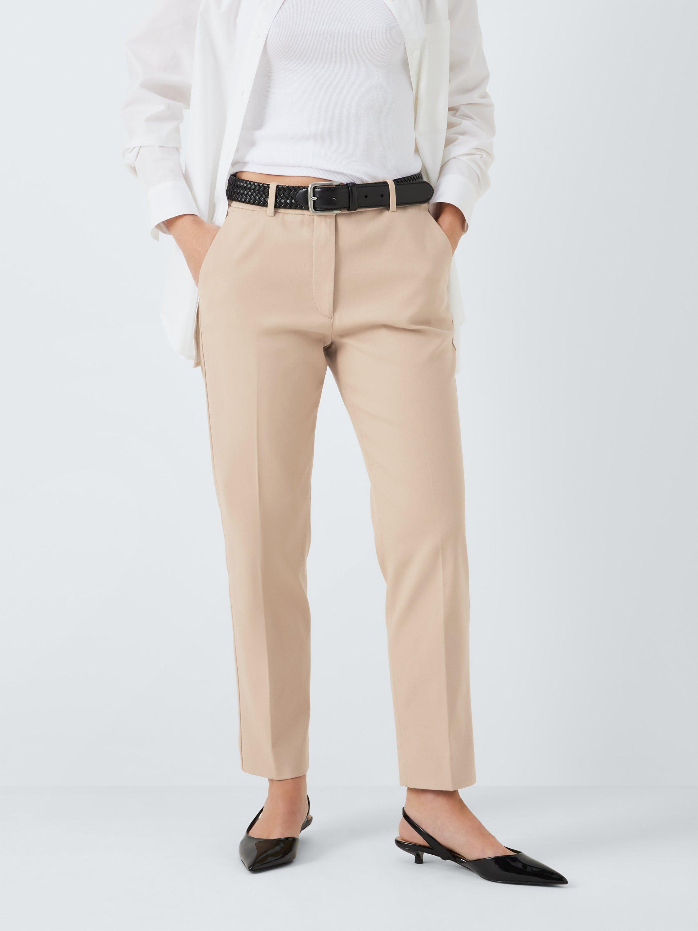 Weekend MaxMara Vite Stretch Cotton Cigarette Trousers, Sand